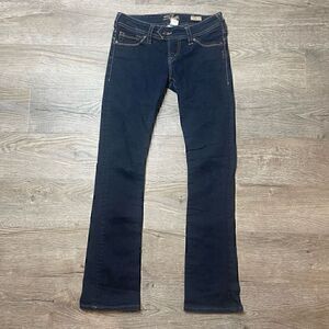 Silver Jeans Tuesday 16 1/2" Slim Bootcut Dark Wash Low Rise Size 26x33 29" Inse
